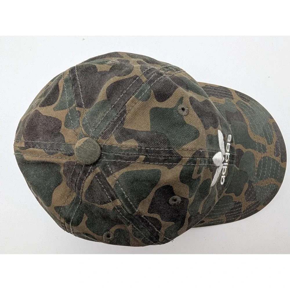 Adidas Originals Camo Trefoil Baseball Cap Green Brown Camouflage Hat OSFW